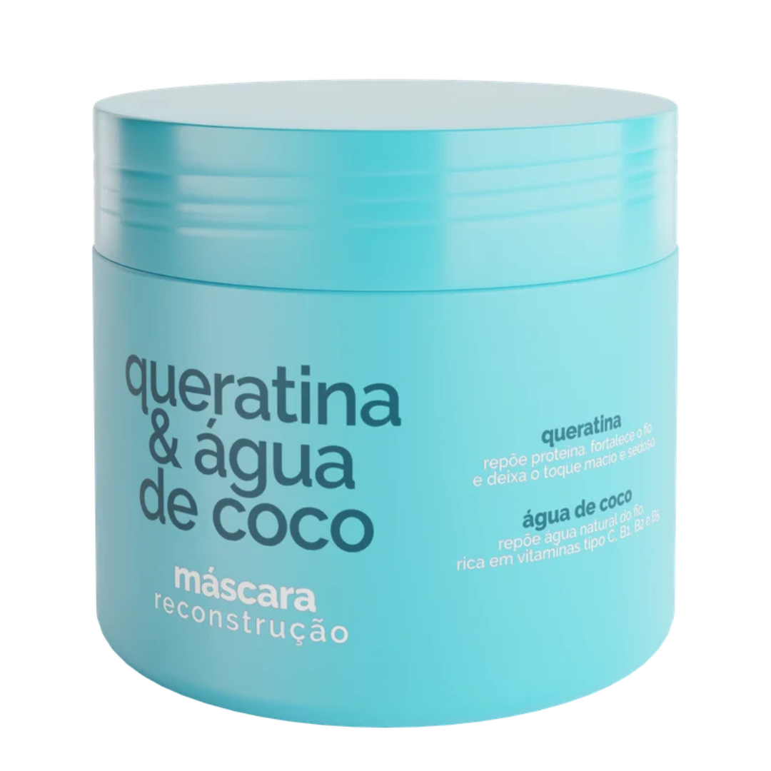 Máscara Reconstrutora Queratina & Água de Coco 500g – Eaê Brazil