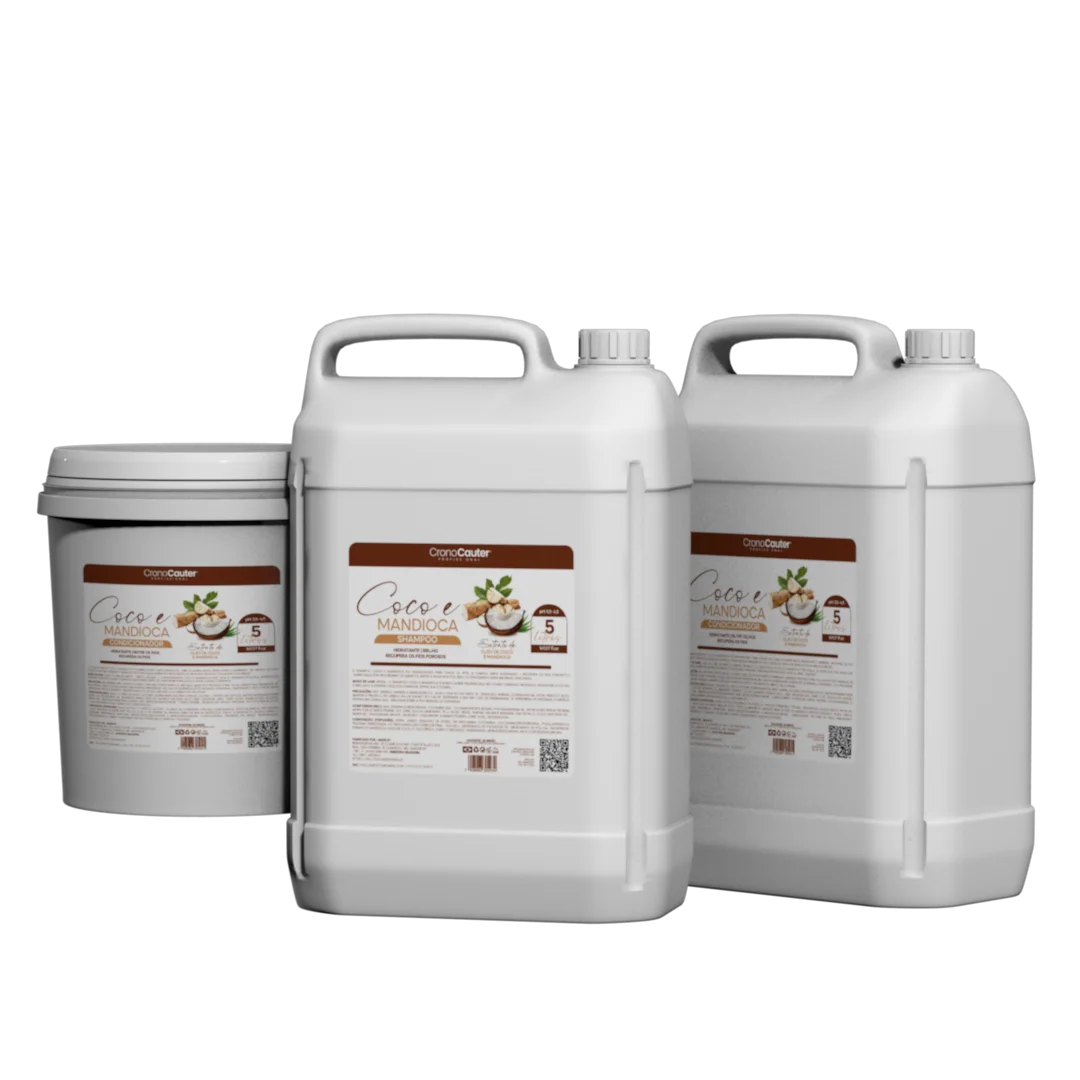 Kit Lavatório Mandioca 3 Passos - Shampoo 5L + Condicionador 5L + Máscara 3,5kg - Eaê! Brazil