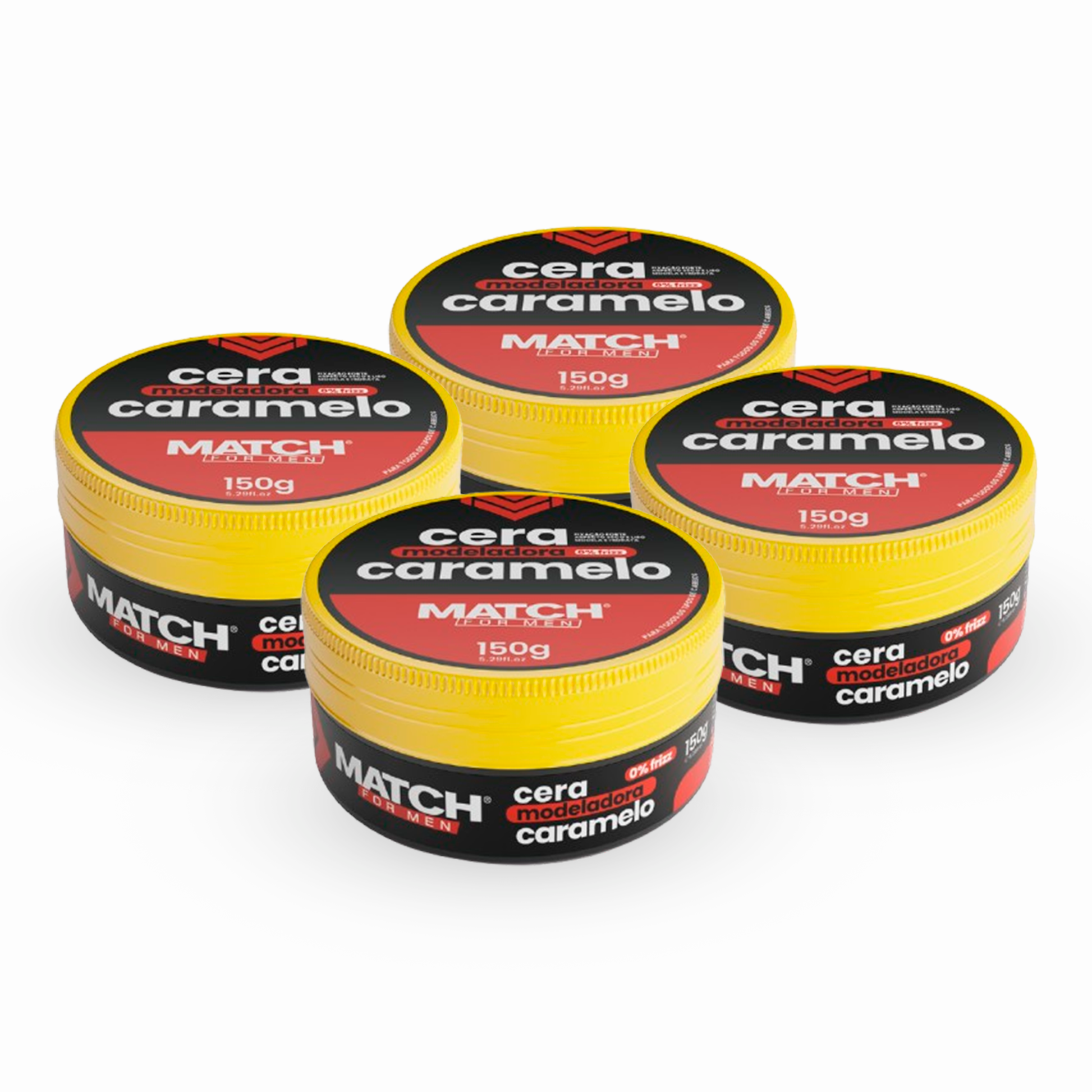 Kit Pomada Modeladora Caramelo MATCH For Men – 4 unidades de 150g