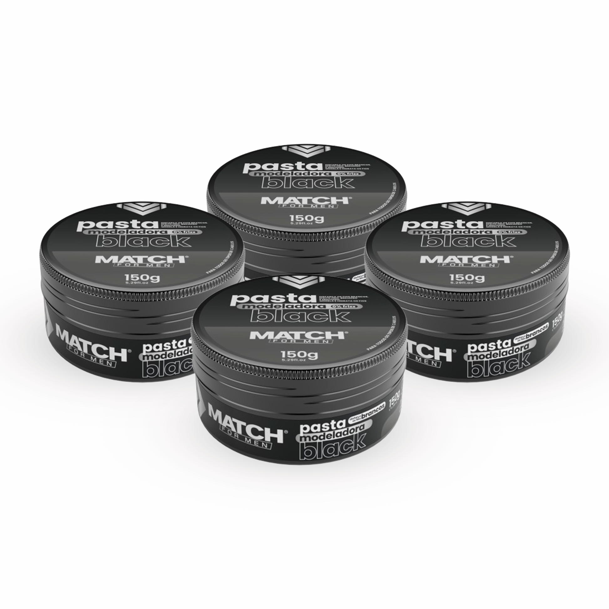 Kit Pomada Modeladora Black MATCH For Men – 4 unidades de 150g