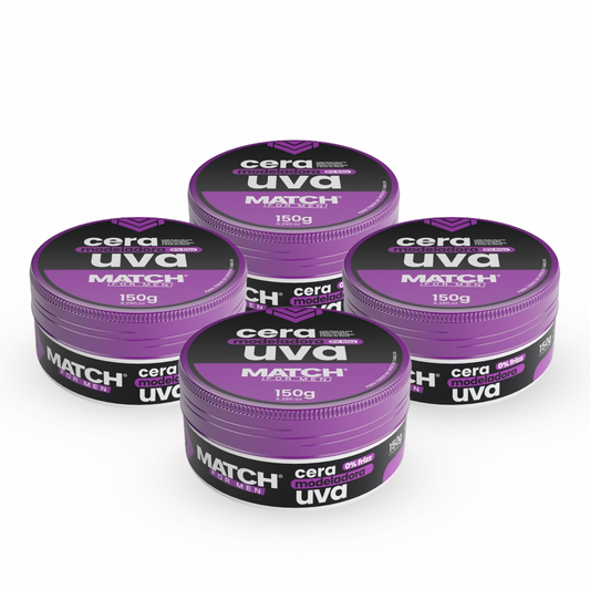 Kit Pomada Cera Modeladora Uva MATCH For Men – 4 unidades de 150g