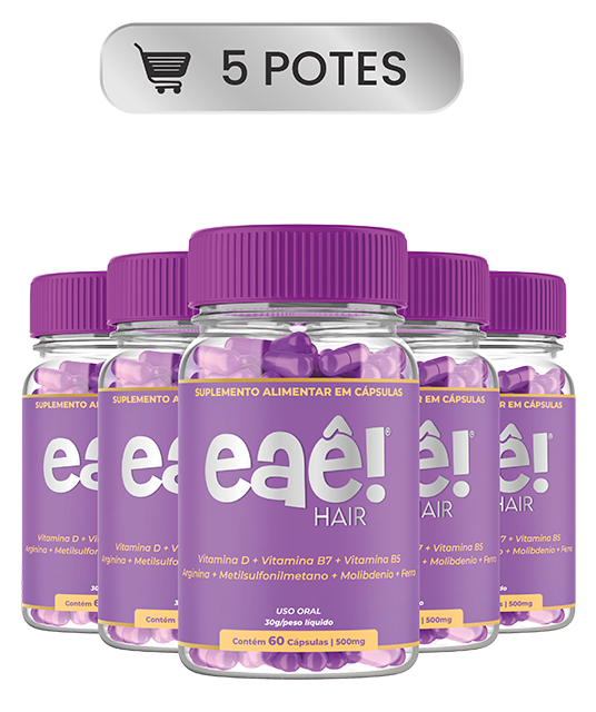 Eaê Hair – Suplemento Alimentar em Cápsulas (300 cápsulas - 5 Potes)