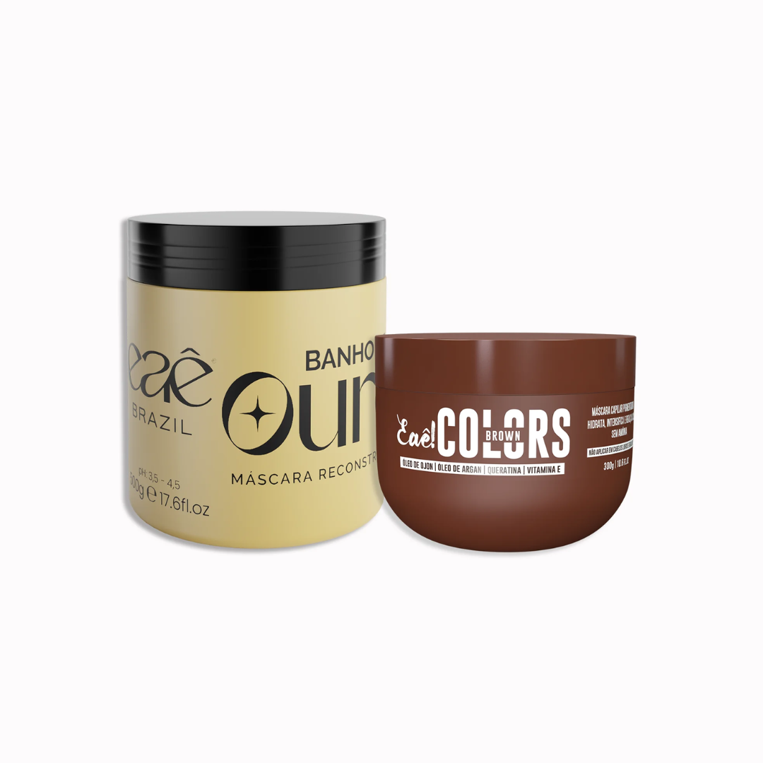 Kit Máscara Banho de Ouro 500g + Máscara Pigmentadora Marrom 300g - Eaê Brazil