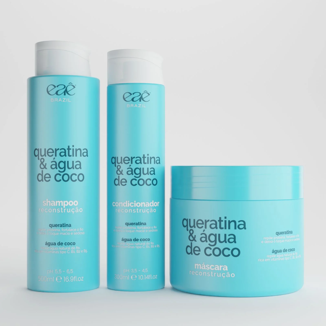 Kit Queratina & Água de Coco - Reconstrução Intensa Eaê! Brazil