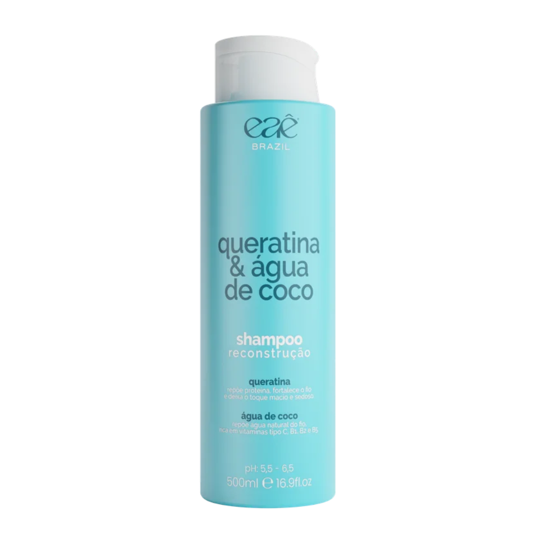 Shampoo Queratina & Água de Coco 500ml – Eaê Brazil
