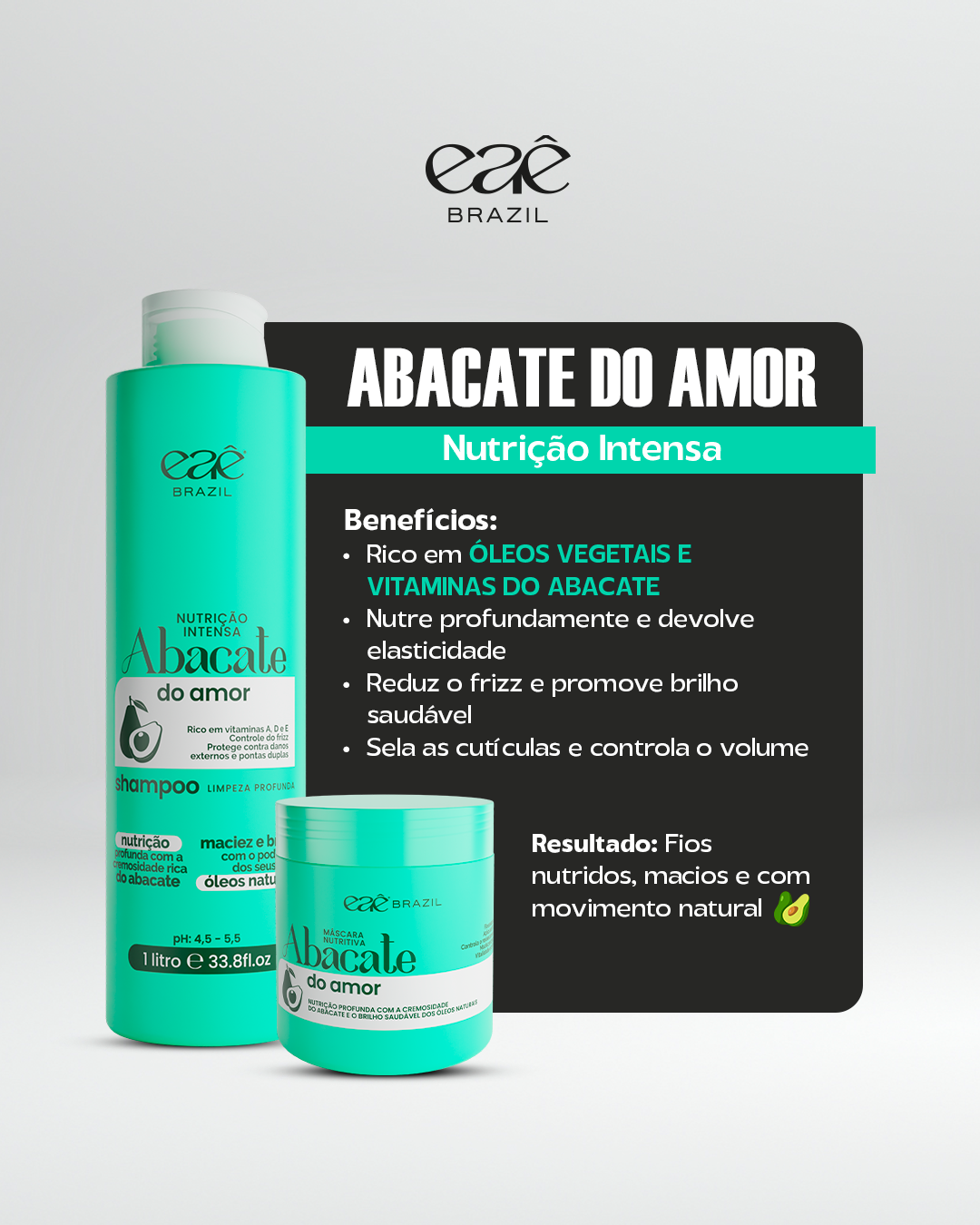 Kit Abacate do Amor (2 passos) Nutrição - Eaê Brazil