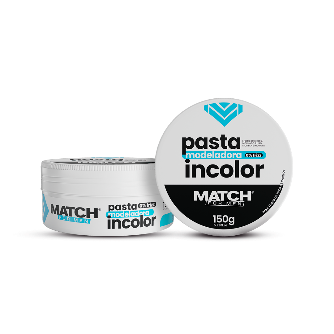 Pomada Cera Modeladora Incolor 150g - 0% frizz - Match for Men