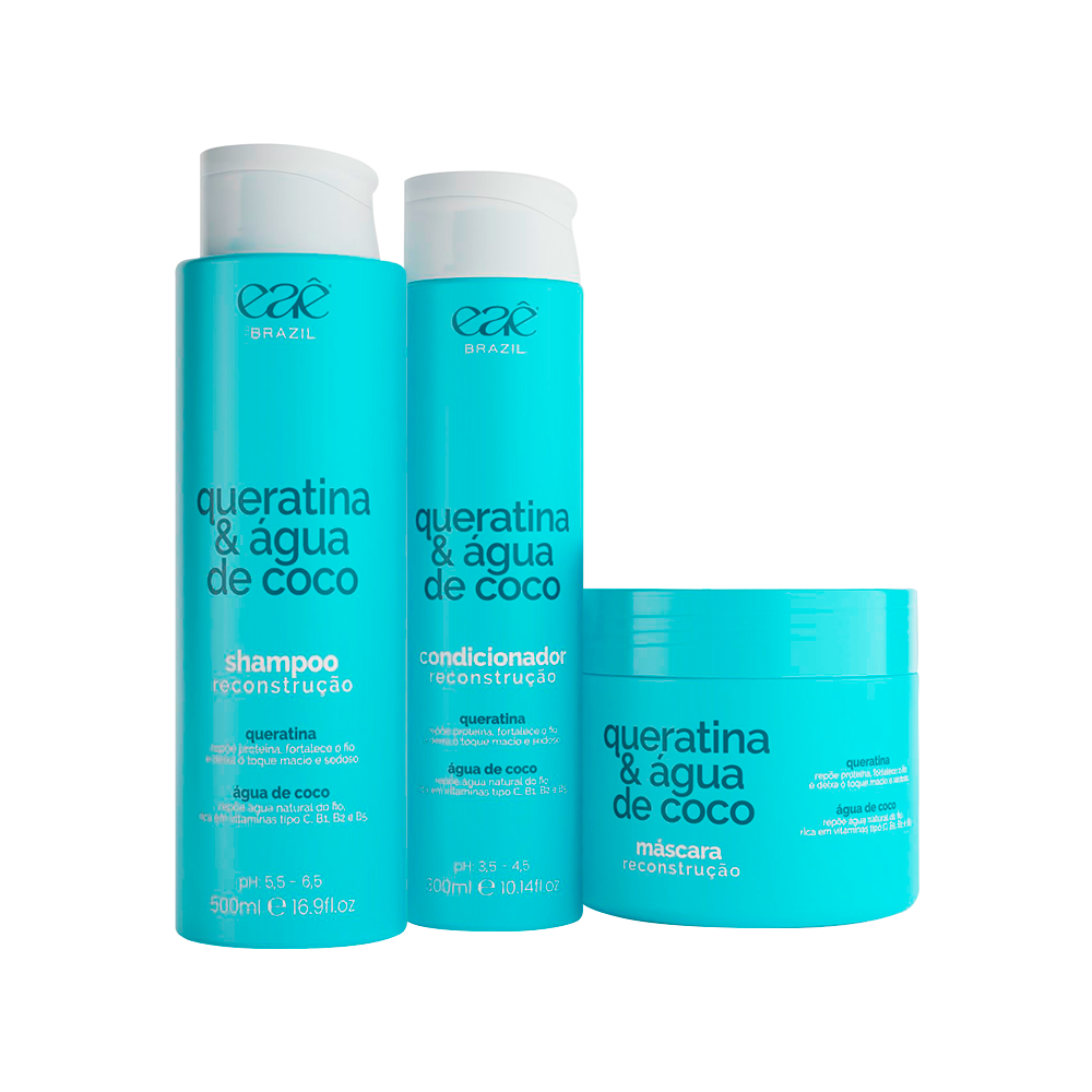 Kit Queratina & Água de Coco - Reconstrução Intensa Eaê! Brazil