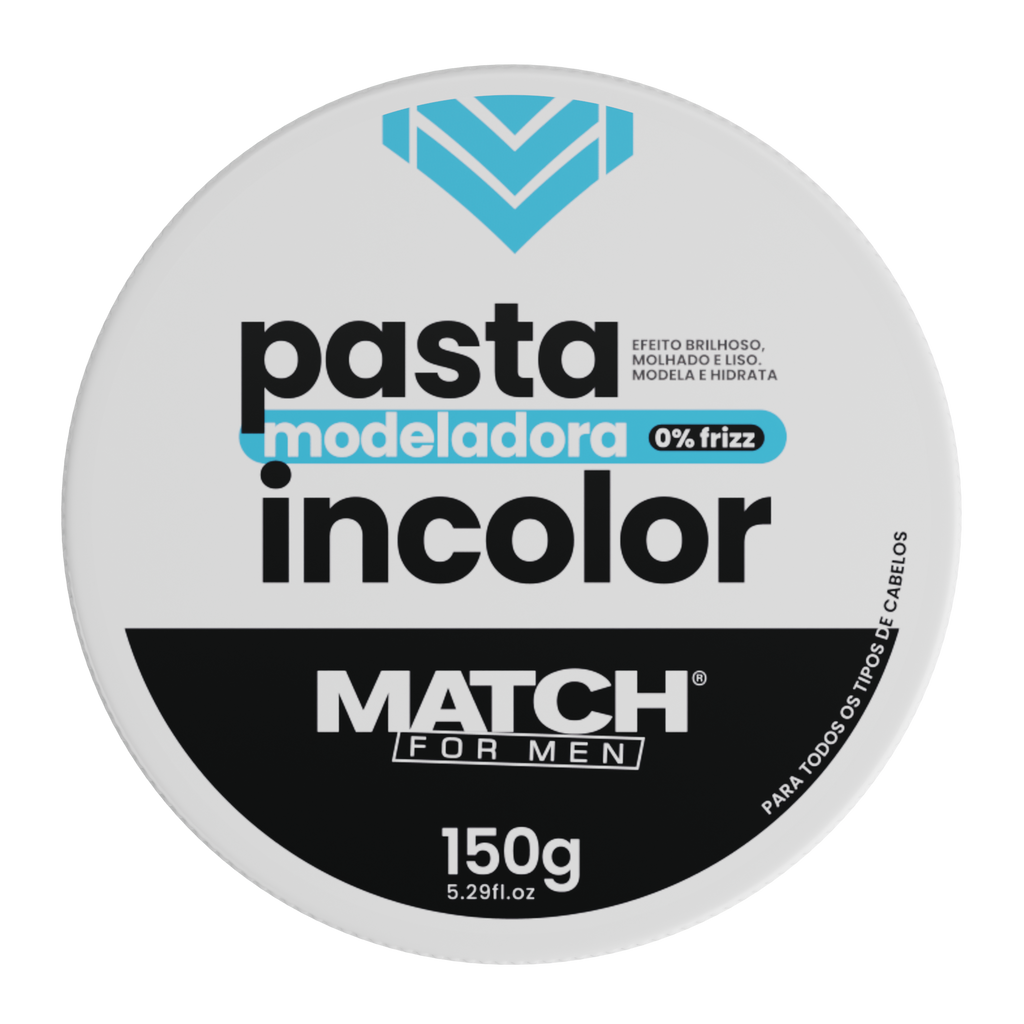 Pomada Cera Modeladora Incolor 150g - 0% frizz - Match for Men