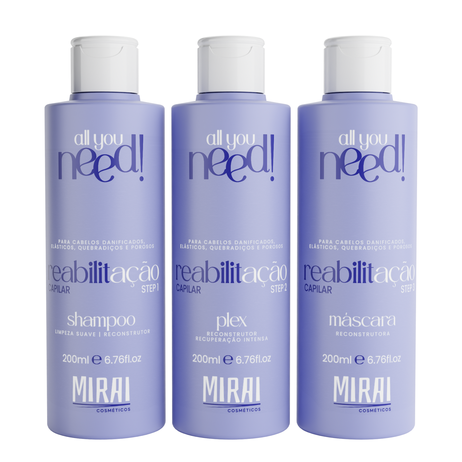 All You Need! Kit Reabilitação Capilar 200ml - Mirai Cosméticos