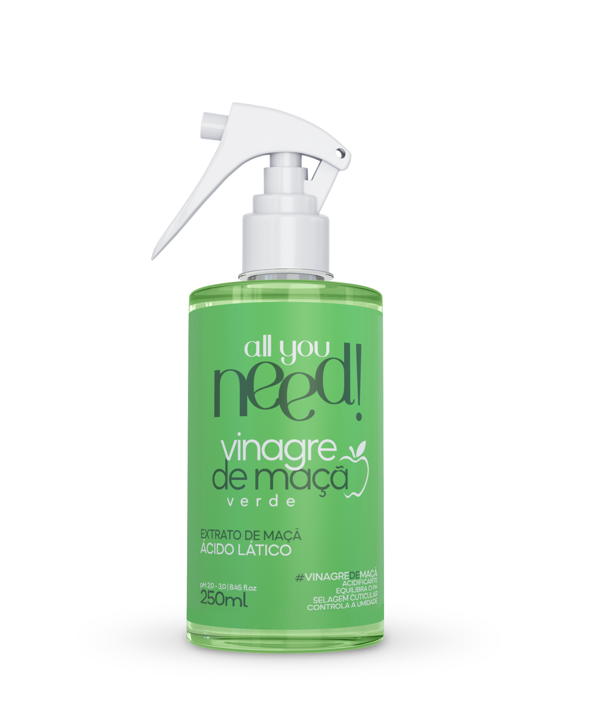 Vinagre de Maçã Verde Capilar All You Need! 250ml - Mirai Cosméticos