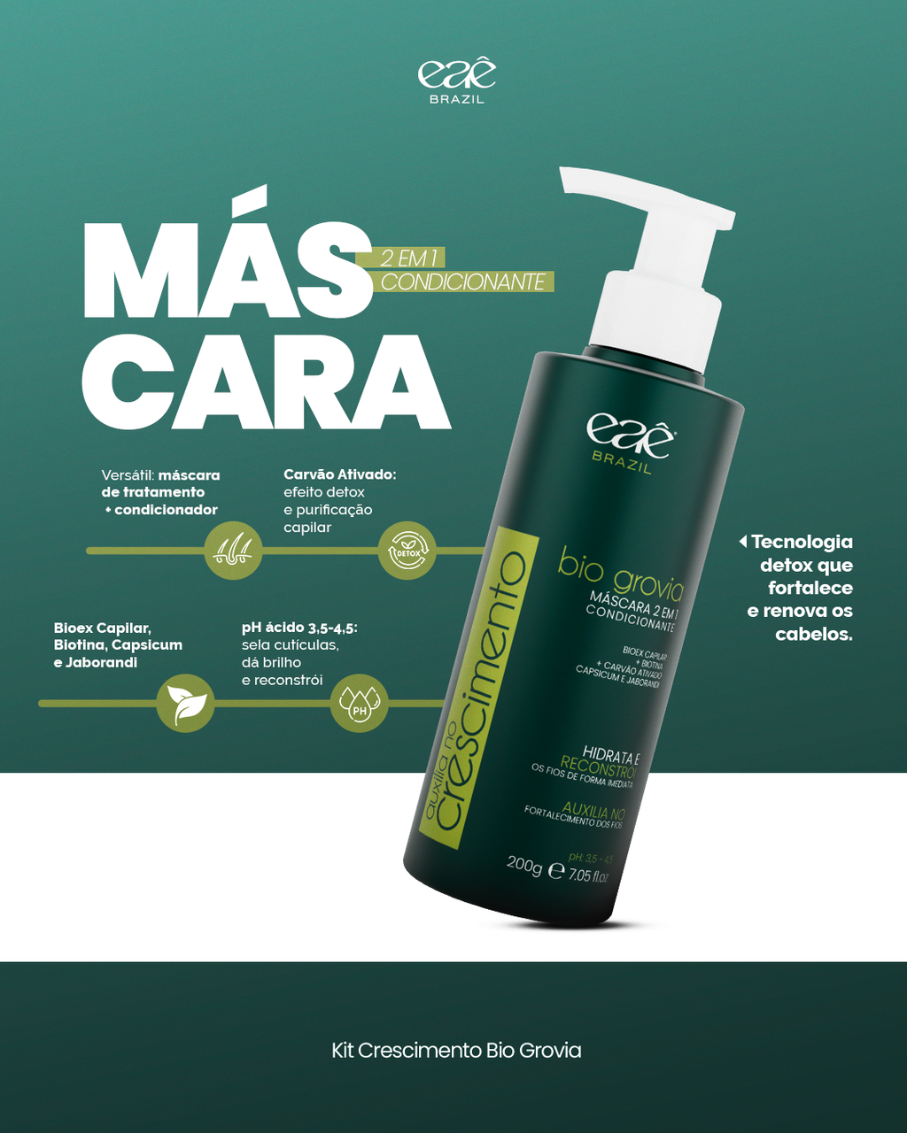 Kit Bio Grovia Eaê Brazil – Grau 2 | Crescimento Capilar