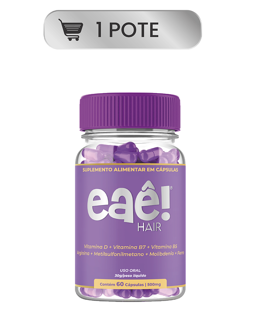 Eaê Hair – Suplemento Alimentar em Cápsulas (60 cápsulas - 1 Pote)