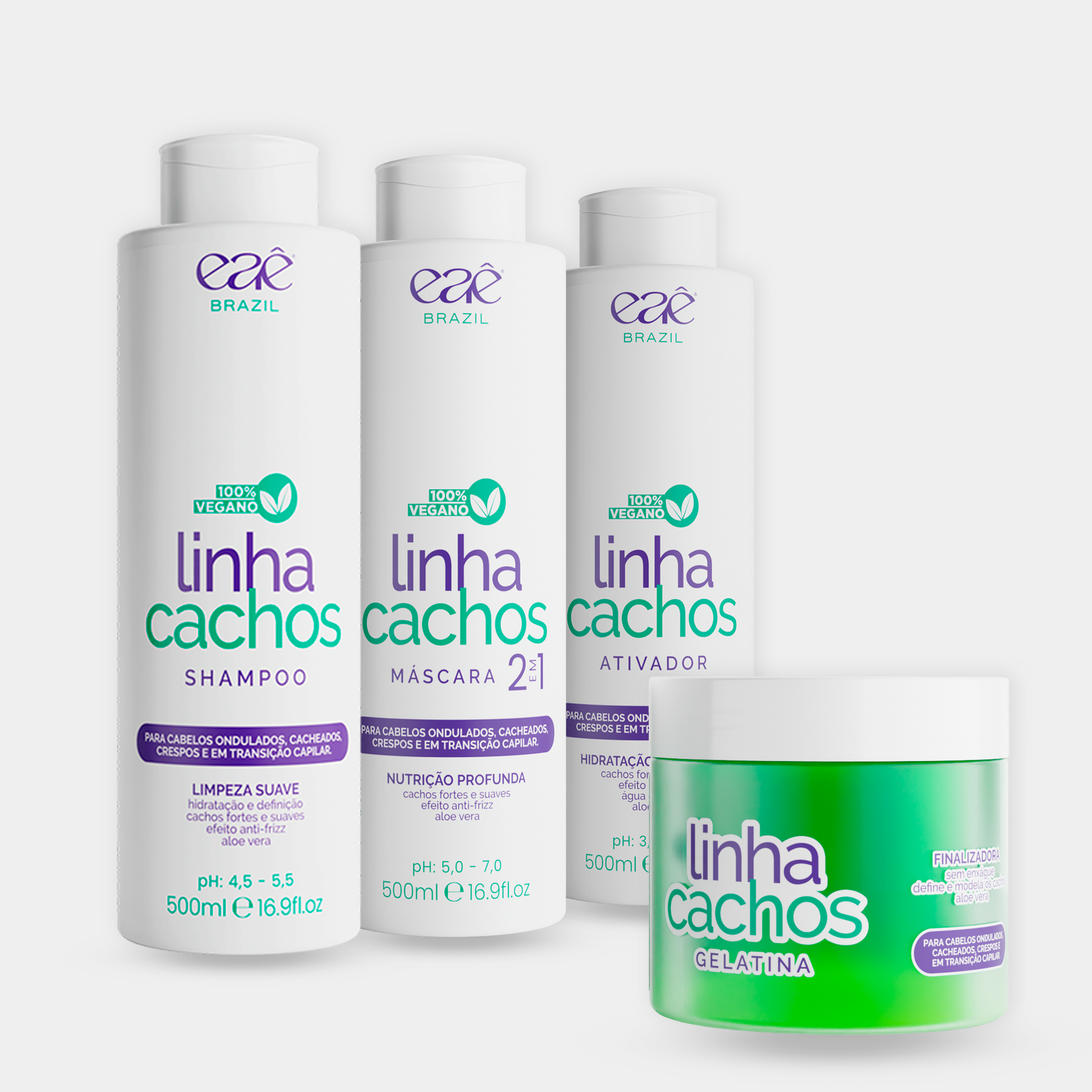 Kit Cachos (4 passos) 500ml - Eaê Brazil