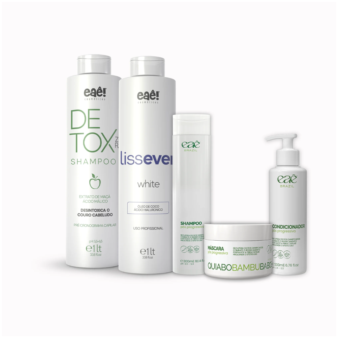 Kit Lissever Sem Formol Eaê Brazil 1000ml + Kit Home Care Pós Progressiva Eaê Brazil